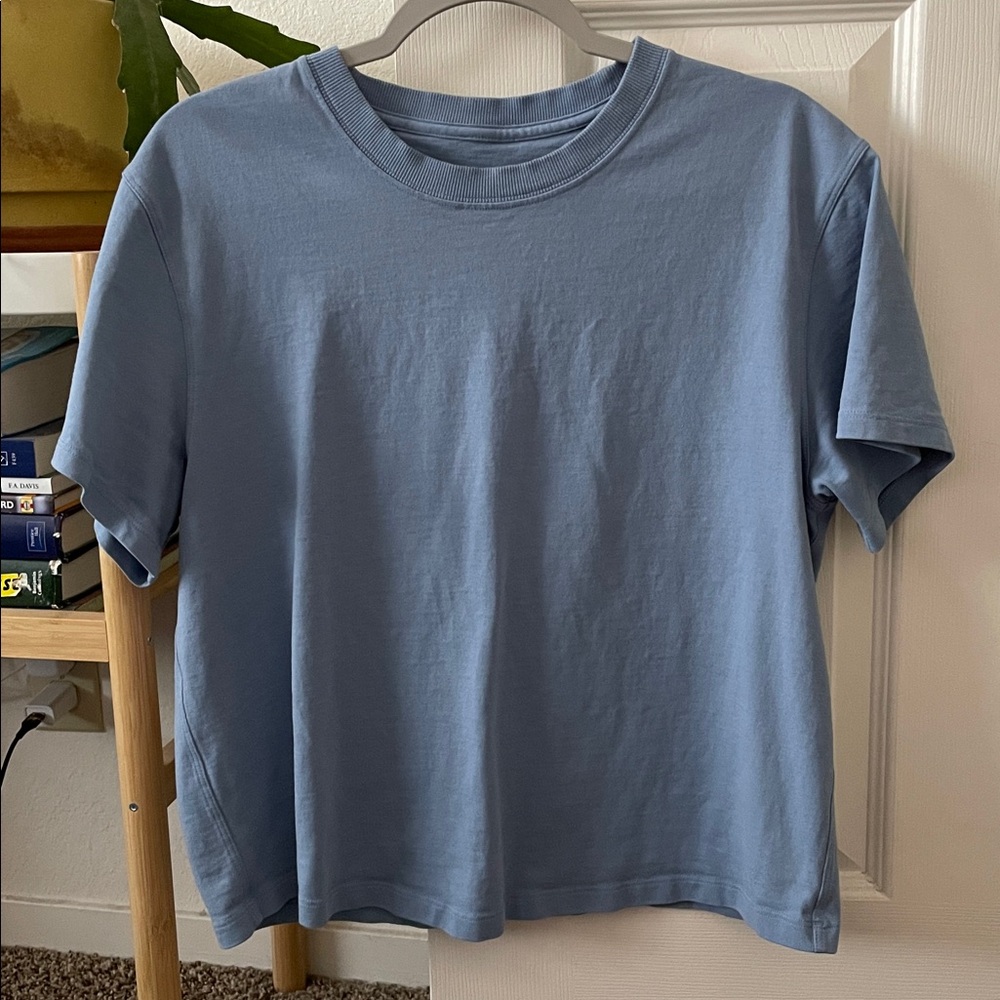 Lululemon Cotton Blue Short Sleeve Tee
